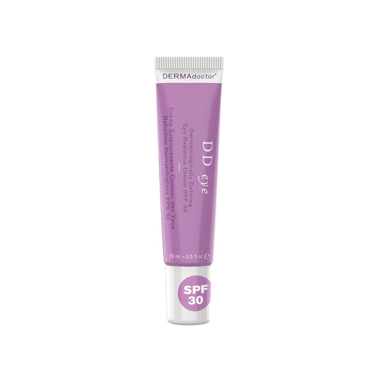 DERMAdoctor DD Caffeine Eye Cream for Dark Circles, Illuminator, Anti Aging, Eye Cream with SPF 30 for Puffiness, Bags Under Eyes, Defining Radiance Under Eyes Cream; Dermatologist Formulated - 0.5 oz