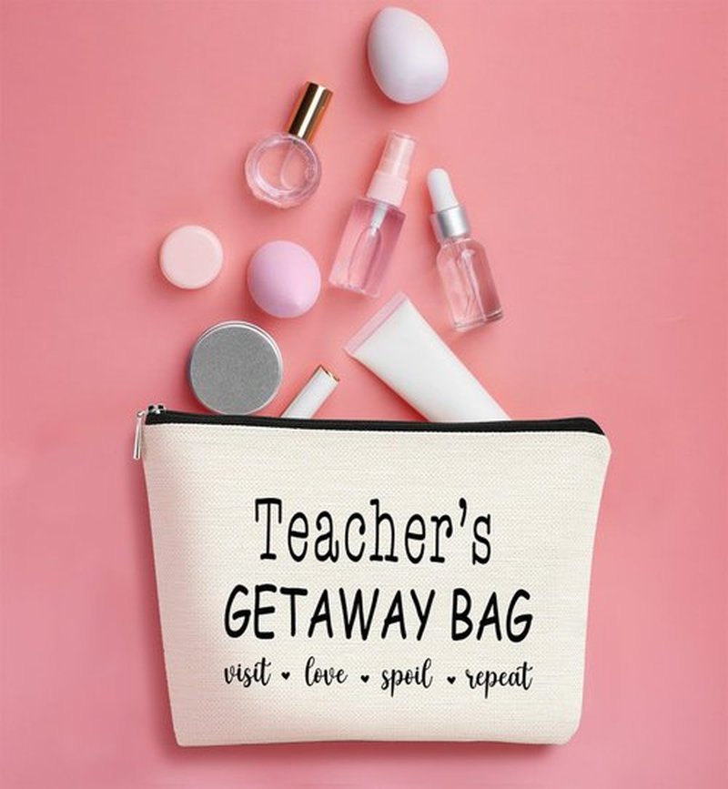 BARPERY Teacher Gifts for Women Makeup Bag, Teacher Bags,Teacher Appreciation Gifts,Teacher's Getway Bag,Gift for Teacher