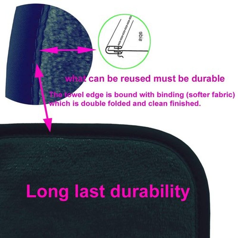 Extra Thick Makeup Remover Cloth (10 pack) Reusable Microfiber Makeup Remover Pads Cotton Rounds Face Pads Eye Makeup Remover Pads Gift Box Packaging for Women 5" X 5" - Black