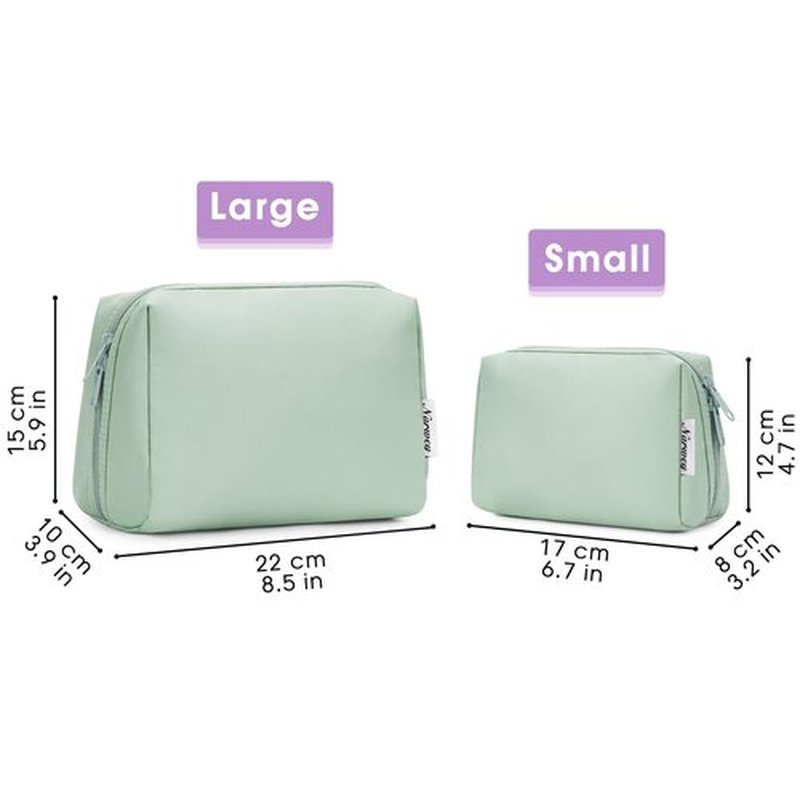 Large Makeup Bag Zipper Pouch Travel Cosmetic Organizer for Women (Large, Mint Green)