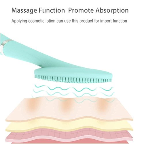 Sonic Facial Cleansing Brush, Lyrzzey Portable Handled Face Cleansing Brush with 5 Adjustable Speeds Vibrating Rechargeable Face Cleansing Brush for Deep Cleaning Gentle Exfoliating Massaging(Blue)