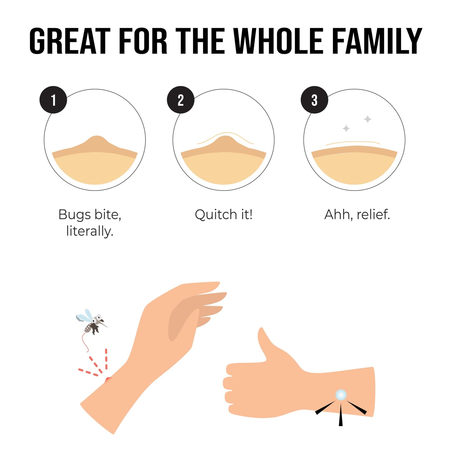 quitch Bug Bite Itch Relief Patches for Kids & Baby, Mosquito Bite Relief