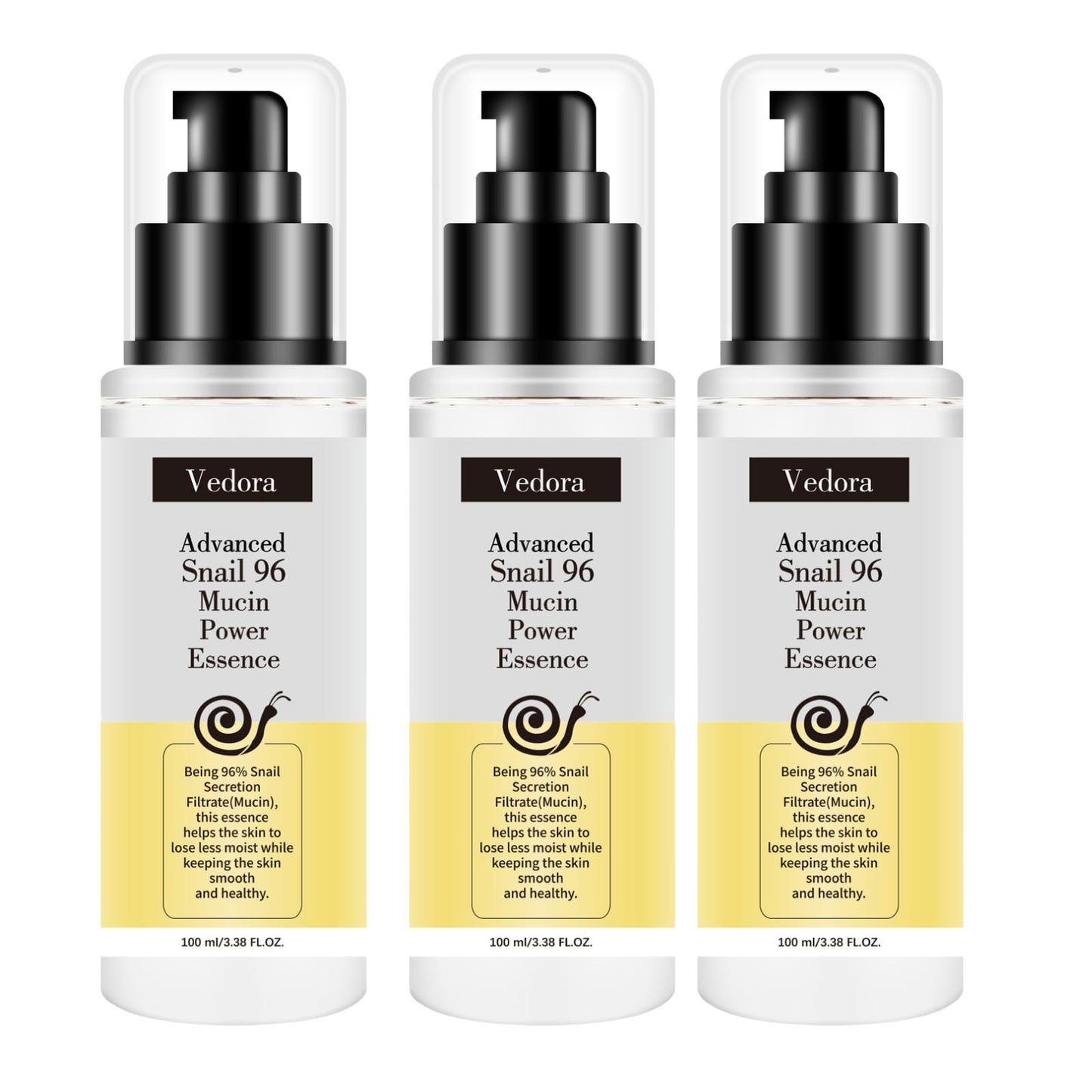 Vedora Snail Mucin 96% Power Hydrating Essence: Moisturizing Serum with Snail Secretion Filtrate for Radiant, Nourished Skin (3)