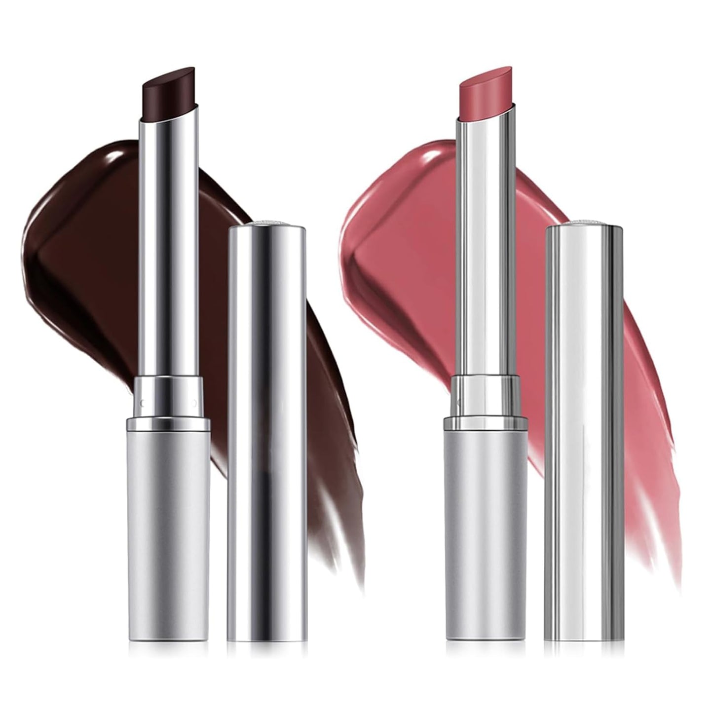 HJXUQIME 2PCS Hydrating Honey Lipstick，Sheer Tinted Lip Balm for All Skin Tones, Moisturizing Nourishing Formula with Natural Black Cherry Tint (Black + Pink)