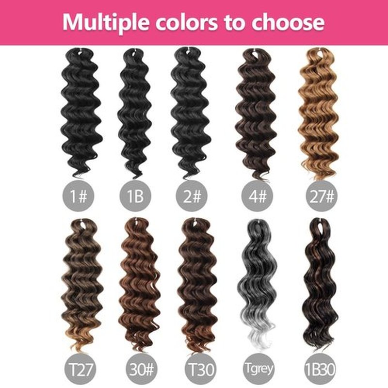 Niseyo NU Ocean Wave Crochet Hair 6 Inch 8 Packs Soft Deep Twist Crochet Braids Synthetic Wavy Braiding Hair Extensions T Grey (Ombre Gray)