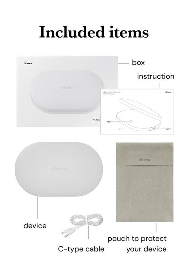 ohora Pro Portable Gel Lamp (White) - 11W Max, Timer (60s), Portable Lamp for Curing Gel Nail Art, Polish, Stickers and Strips