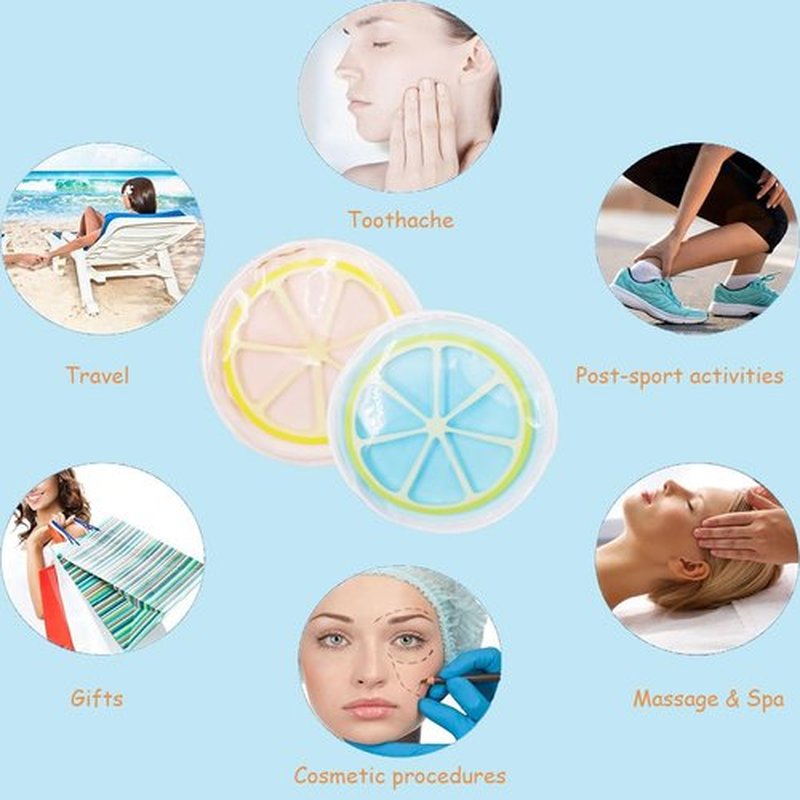 Eye Pad, Eye Gel Ice Pack, Reusable Gel Eye Mask, Eye Cooling Pad Hot Cold Therapy Eye Patch,Gel Eye Pad Cold Eye Mask Hot Cold Compress Reusable Gel Eye Pads Treat Eye Swelling Yellow
