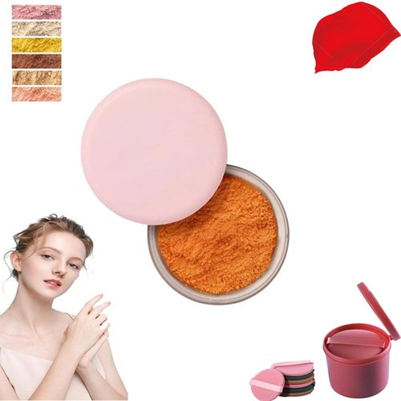 Luminance Milano Pink Powder, Luminance Milano Powder, Beauty Blurring Setting Powder, Beauty Pink Setting Powder, Waterproof Setting Powder for All Skin Tones (#7)