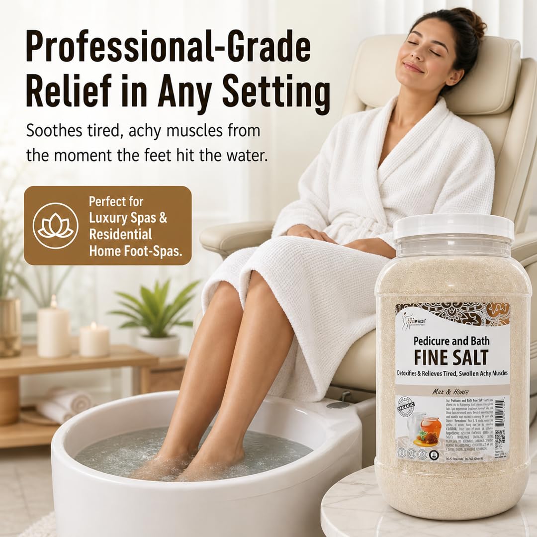 SPA REDI Professional Pedicure Foot Soak & Mineral Replenishment Whirlpool Treatment, Therapeutic Hydration, Replenishes Skin Barrier & Protects Salon Equipment Longevity Milk & Honey 128 Oz