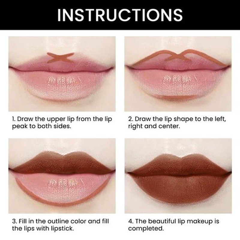 2 in 1 Dark Brown Velvet Matte Lip Liner and Lipstick Combination DNM Magic Lipstick Lip Stain 24 Hours Original Lip Liner Makeup Stain Long Lasting Waterproof Smudge Proof labial Lip Penc Set 39#