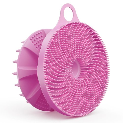 BEAUTAIL 2 in 1 Silicone Brush, Body Shower Scrubber and Scalp Hair Massager Shampoo Brush, Deeply Cleanse Skin, Dandruff Removal and Hair Growth, Gentle for Women Men Sensitive Skin, 1 Pack (Lilac)