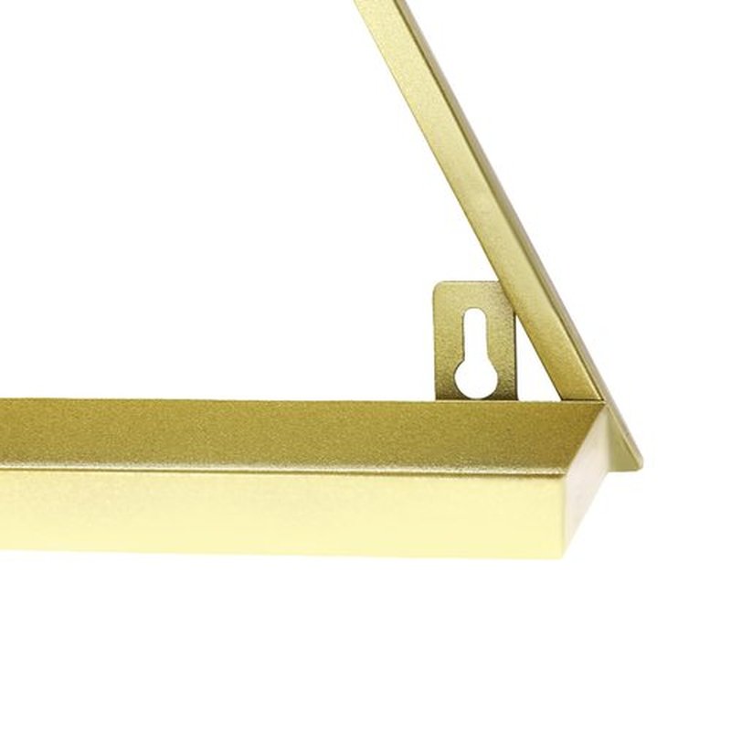 LEYSRIS Wall-Mounted Nail Polish Rack, Set of 10 Triangular Gold Nail Polish Shelf Lipstick Perfume Cosmetic Display Shelf for Home Spa Nail Salon Shop