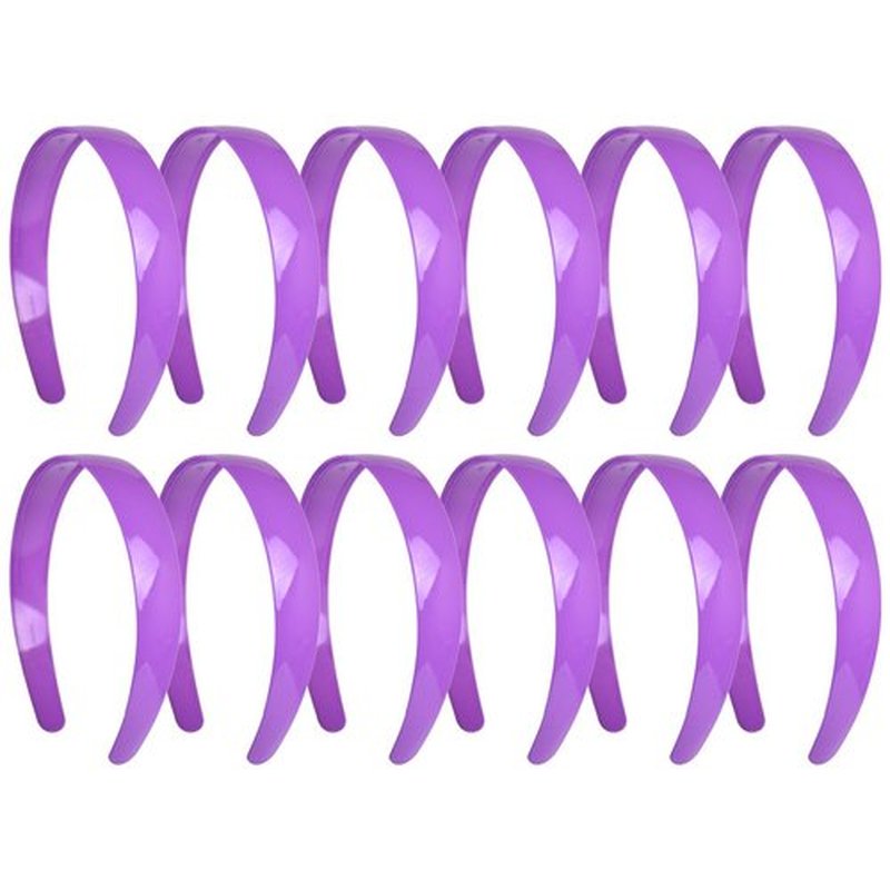 1 Inch Plastic Headbands (set of 12) - Light Purple