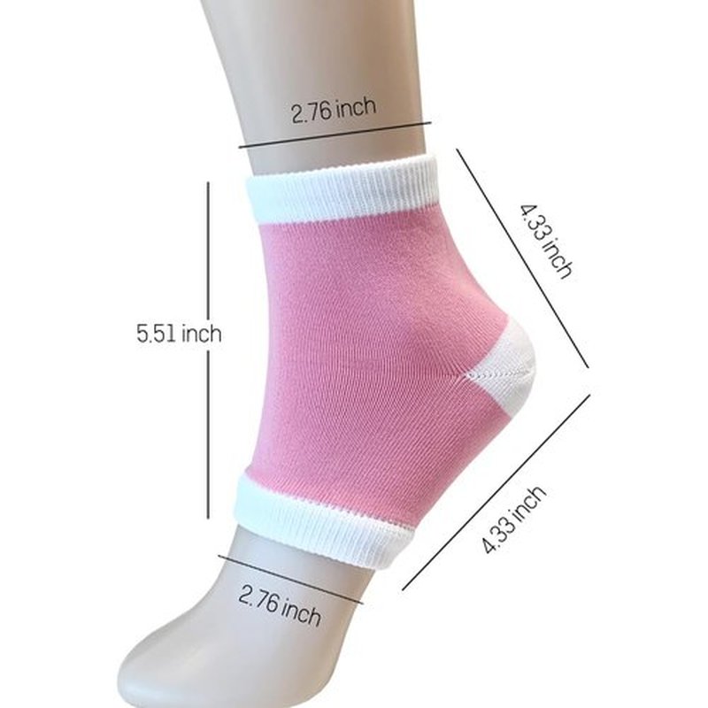 Moisturizing Gel Heel Socks to Repair Dry Cracked Heel - Soften, Soothe, and Revitalize Your Feet, for Men and Women (Pink, 1 Pair)