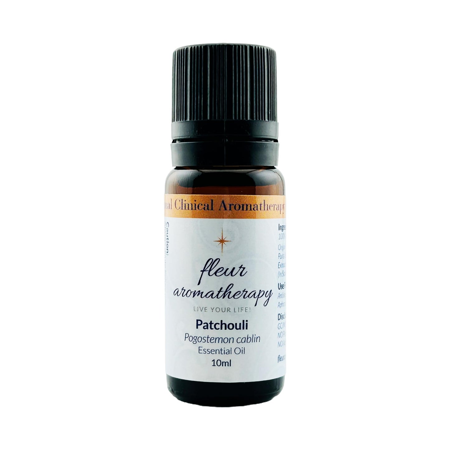 Patchouli Essential Oil 10ml – 100% Pure Pogostemon cablin – Steam Distilled – GC/MS – Earthy & Grounding Aroma – Professional Clinical Aromatherapy Quality – Fleur Aromatherapy