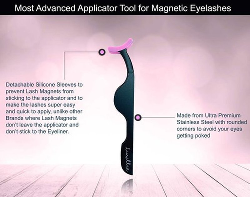 Luxillia Magnetic Eyelashes with Eyeliner 10-Piece Set, Most Natural Looking Magnetic Lashes Kit with Applicator, Best 8D, 3D Look, Reusable Fake Eye Lash, No Glue, Strongest Waterproof Liquid Liner
