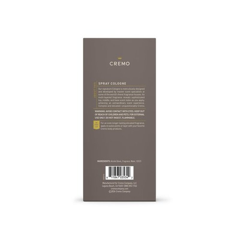 Cremo Cologne for Men - Vintage Suede Mens Cologne Spray- A Combination of White Moss, Rich Amber, and Smooth Suede, Fragrances For Men, 3.4 Fl Oz