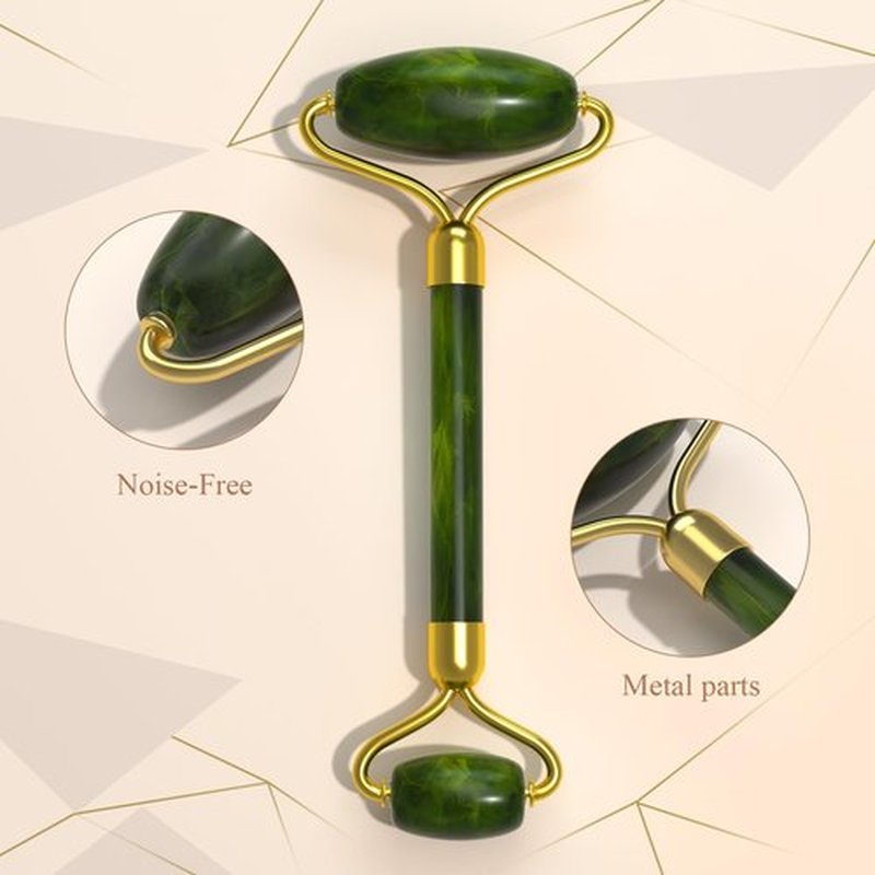 Gua Sha Jade Roller Set - Facial Skin Care Set, Reduce Puffiness and Improve Wrinkles, Natural Beauty Skin Care Tools, Face Roller Massager for Face, Neck, and Eye Treatment，Gua Sha Facial Massager ﻿