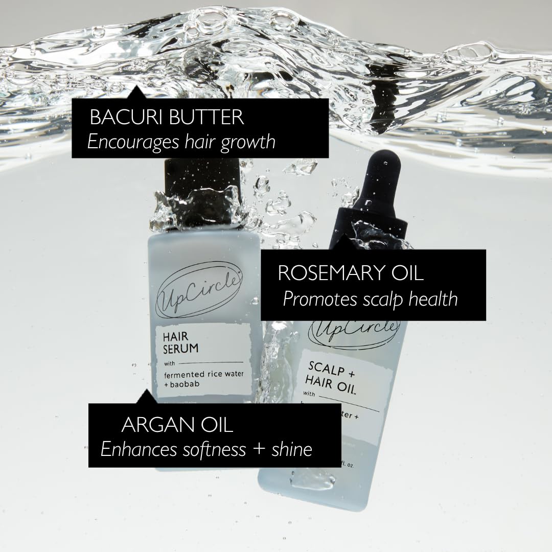 UPCIRCLE Scalp + Hair Oil 50ml – Targets Dryness + Damage - Bacuri Butter Restores + Repairs + Rosemary Oil Promotes Hair Growth - Vegan + Cruelty-Free