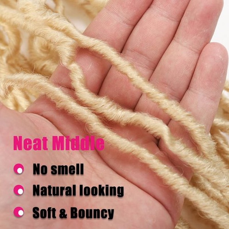 Soft Locs Crochet Hair 24 Inch 6Packs Faux Locs Crochet Hair Pre Looped Blonde Color Synthetic Hair Extension for Women (24 Inch (Pack of 6), 613#) …