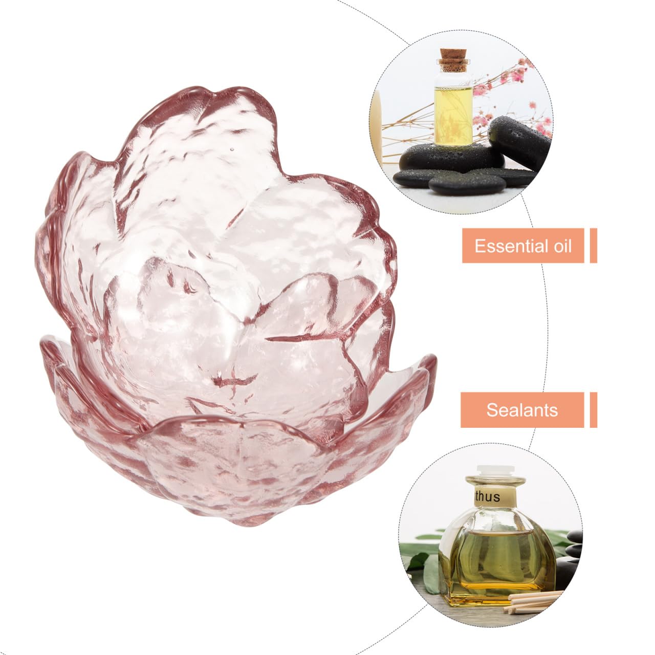 Gatuida 2 Sets Pink Glass Facial Mask Bowls with Metal Spoons Small Mixing Bowls for Face Mask Spa Essential Oil Salon Use