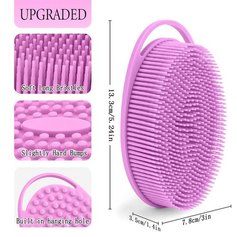 3 Pack Silicone Body Scrubber, Exfoliating Body Scrubber, Soft Silicone Loofah, Body Scrubber Fit for Sensitive and All Kinds of Skin, Clean and Sanitary Rapid Foaming