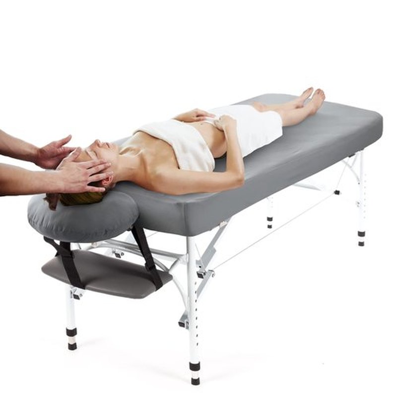 Waterproof Massage Table Sheets, Massage Table Cover Set 2- Piece Include Massage Fitted Sheet and Face Cradle Cover Ultra Soft & Skin-friendly Fit Massage Table & Facial Bed, Grey, 24×73×7