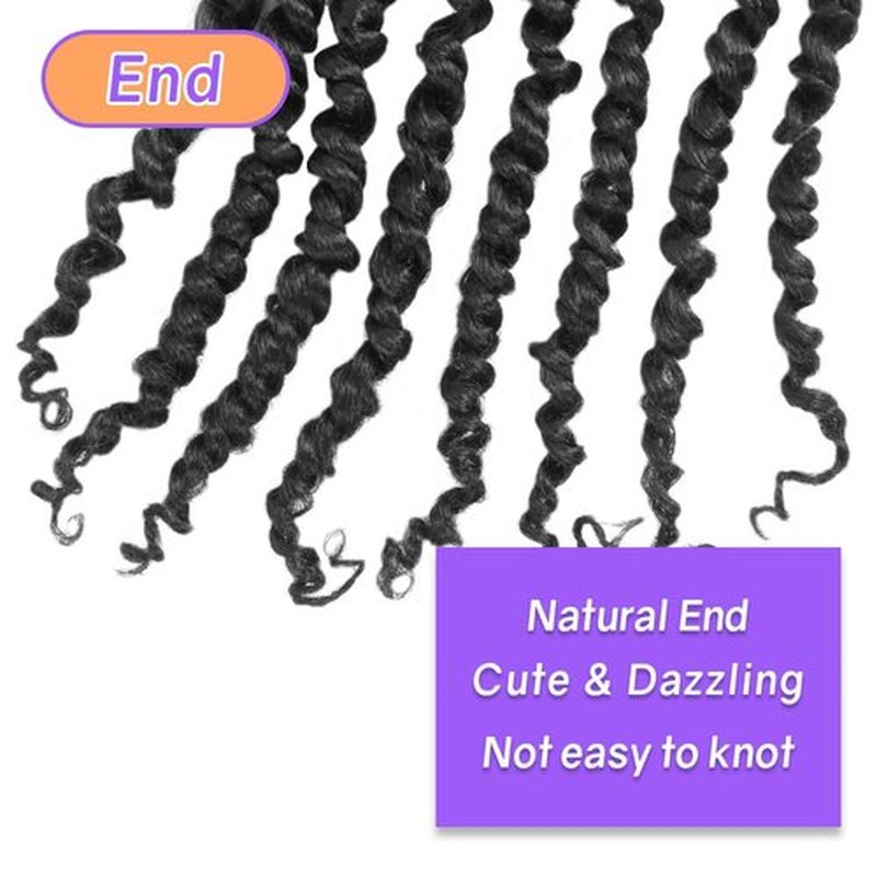 LOCSBYHAND 14 Inch Short Pre-looped/twisted Passion Twist Crochet Hair 4 Packs for Mixed-color Using (4 Packs,1B/Natural Black)