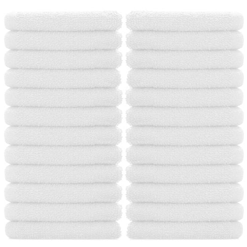 DAN RIVER 100% Cotton Washcloths 24 Pack Premium Quality Face and Body Cloth, Quick Dry Essential Towels for Bathroom, Hand, Kitchen & Cleaning, Baby Washcloths | 12X12 in | 400 GSM | White