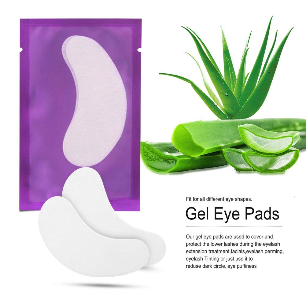 Ocim 50 Pairs Under Eyelash Extension Gel Patches,Lashes Extensions supplies-Lint Free Hydrogel Under Eye Pads(purple)