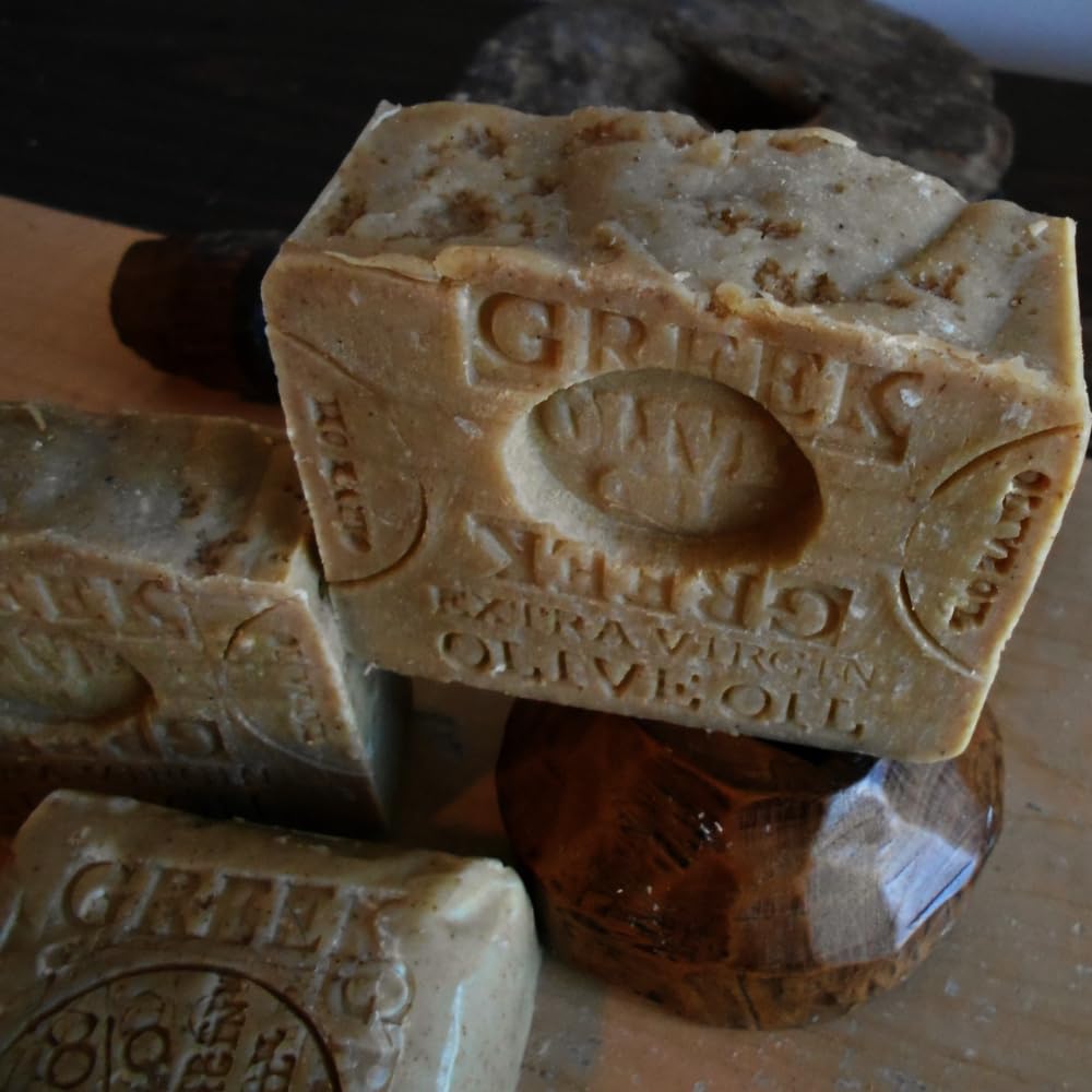 Greek Extra Virgin Olive Oil Soap with Mediterranean Sea Salt Bar With Organic Grass - Fed Beef Tallow Natural Soap Handmade !