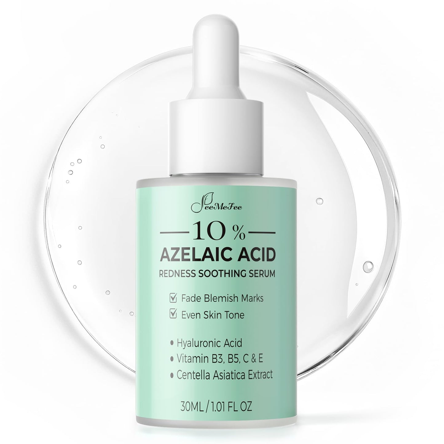 Azelaic Acid Serum,10% Azelaic Acid for Face – 20,000ppm Niacinamide, 5,000ppm Vitamin B5 – Centella Asiatica & Hyaluronic Acid - Soothe Redness, Refine Texture, and Hydrate, Korean Skincare 1 Fl Oz