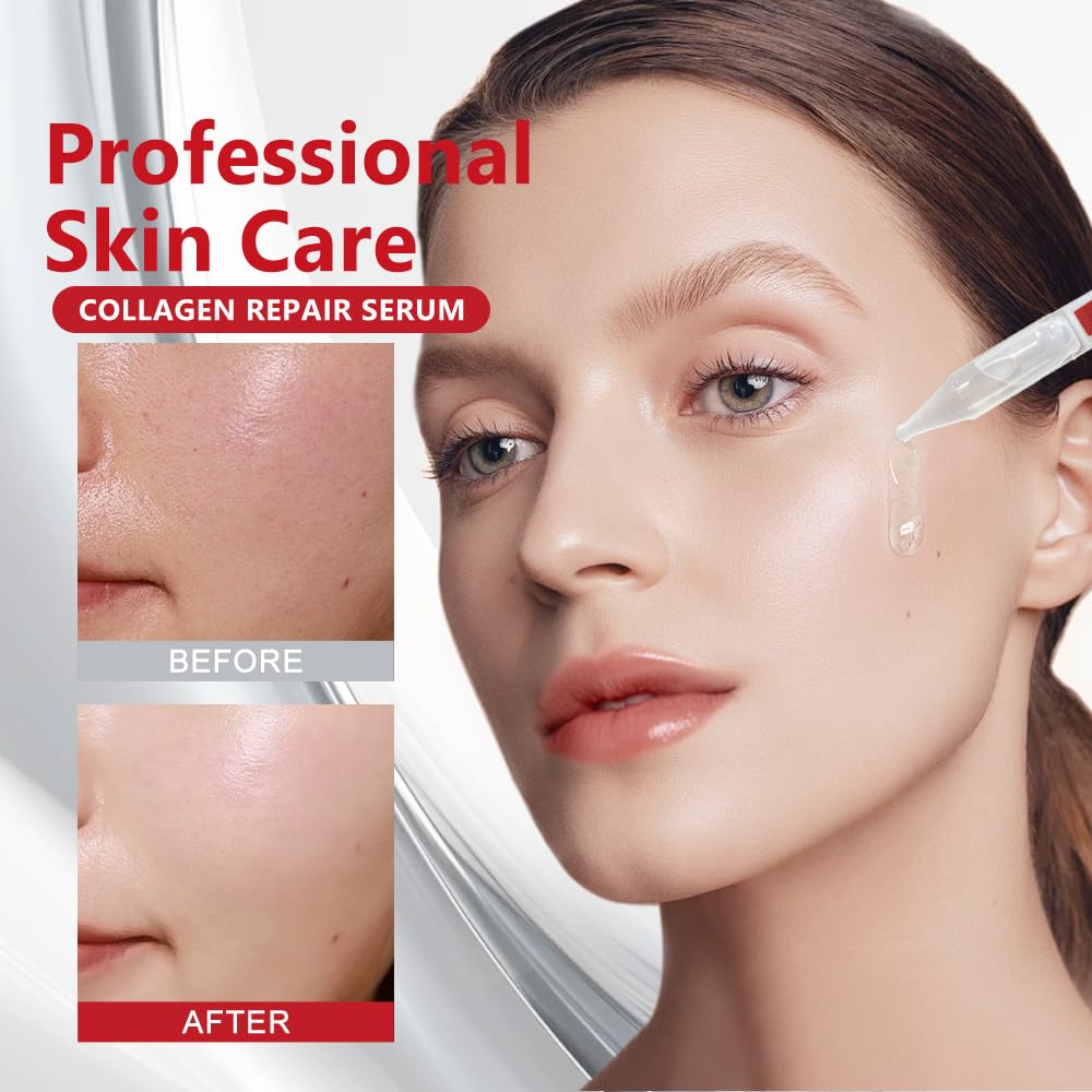 KOEC Collagen Repair Serum for Face 30PCS,Ultra Hydrating Anti-Aging Serum for Wrinkles & Fine Lines,Facial Collagen Vials Lightweight 1.5ml X 30 pcs