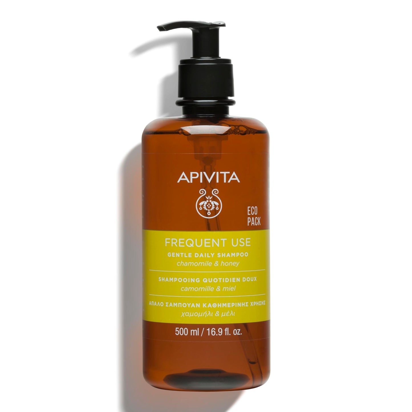 Apivita Frequent Use Gentle Daily Shampoo, Natural Sulfate-Free and Paraben-Free Shampoo with Chamomile and Honey, Hydrates, Offers Softness and Elasticity