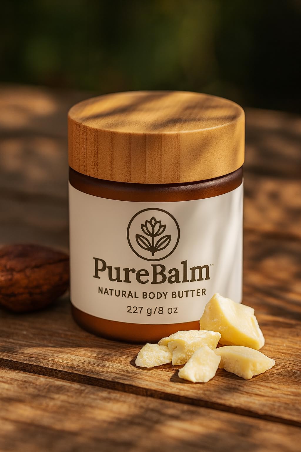 PureBalm™ Natural Body Butter with Turmeric - Deep moisture for Dry Skin - Shea Butter, Coconut Oil & Palm Kernel Seed Oil - 8oz