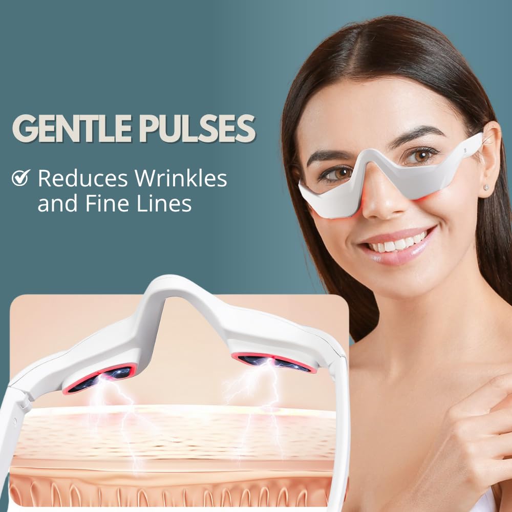 ZEENCARE Under Eye Red Light Therapy, Rechargeable Dark Circles Under Eye Treatment, Red Light Therapy for Eyes Wrinkles Puffy Fine Lines
