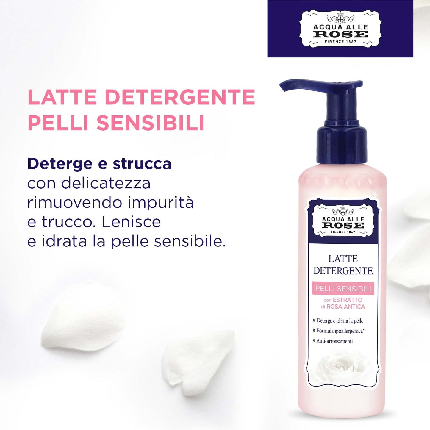 Roberts: "Latte Detergente" Cleansing Cream 6.76 Fluid Ounce (200ml) Package [ Italian Import ]