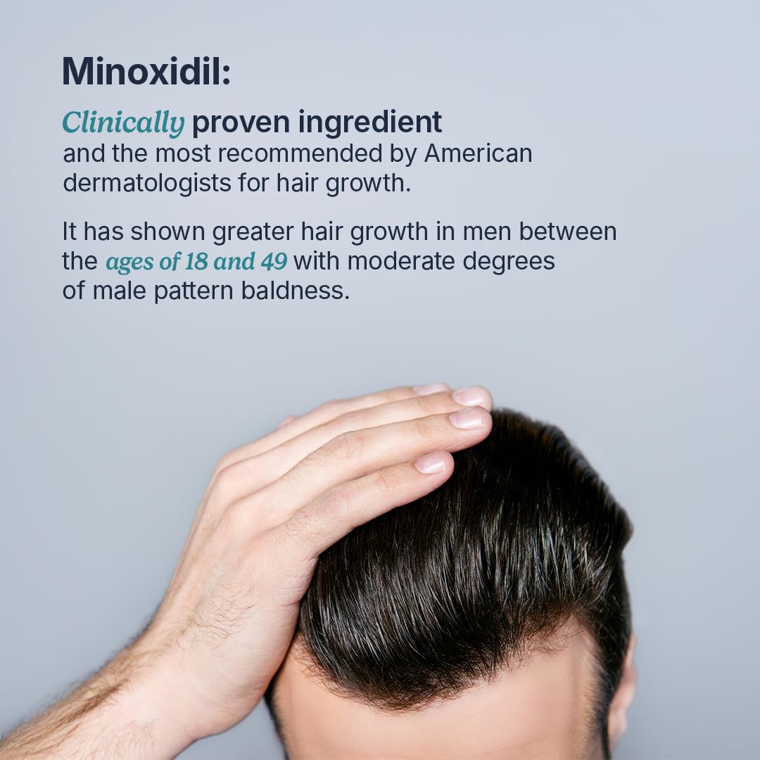 Santo Remedio Men’s Hair Regrowth Treatment, Helps Stimulate Hair Growth and Reduce Hair Loss, Contains 5% Minoxidil, Clinically Proven Ingredient, Fragrance Free (1-Month Supply)