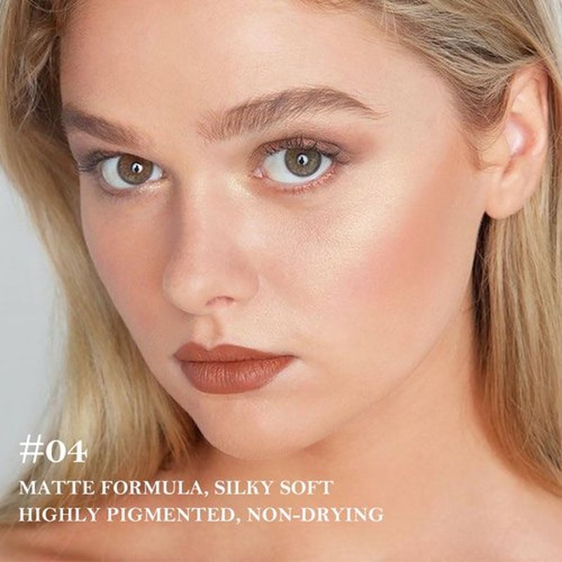 JUAAZIN Light Brown Gradient Matte Lipstick Crayon Lip Liner pencil, Flawless Contour Gradual Ombre Effect lip Pencil, High Pigmented Long Lasting Waterproof Smudge Proof Lipstick Pencil 04#
