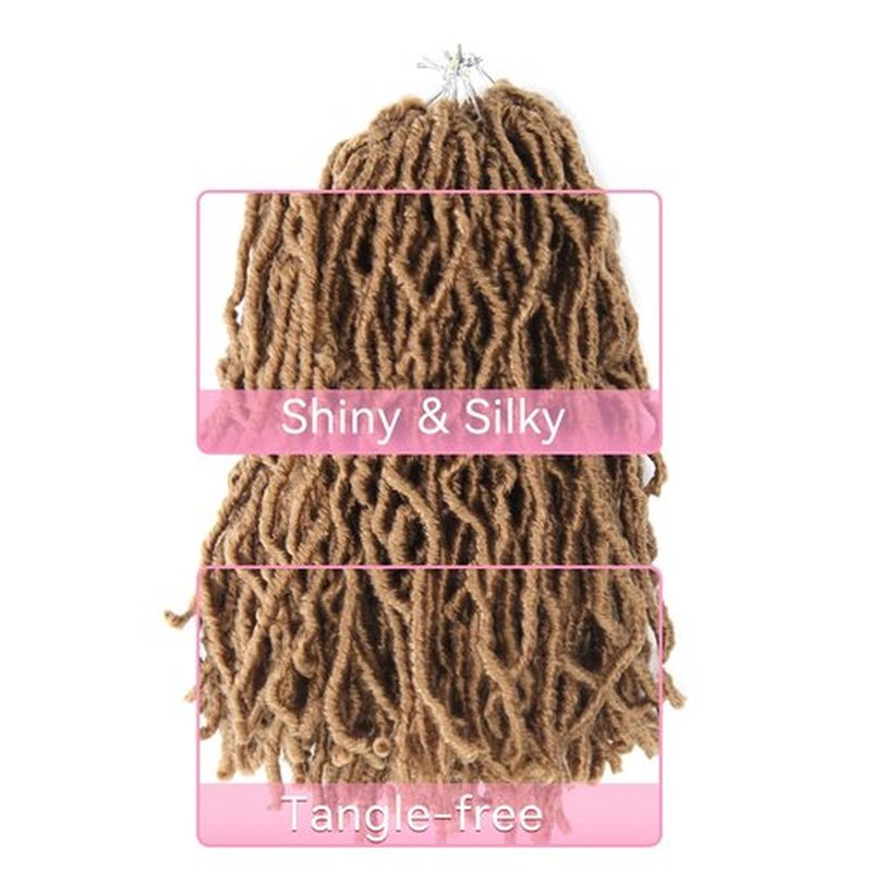 12 Inch Soft Locs Crochet Hair 6 Packs Short Straight Pre-looped New Faux Locs Crochet Hair, 27#(Honey Blonde)