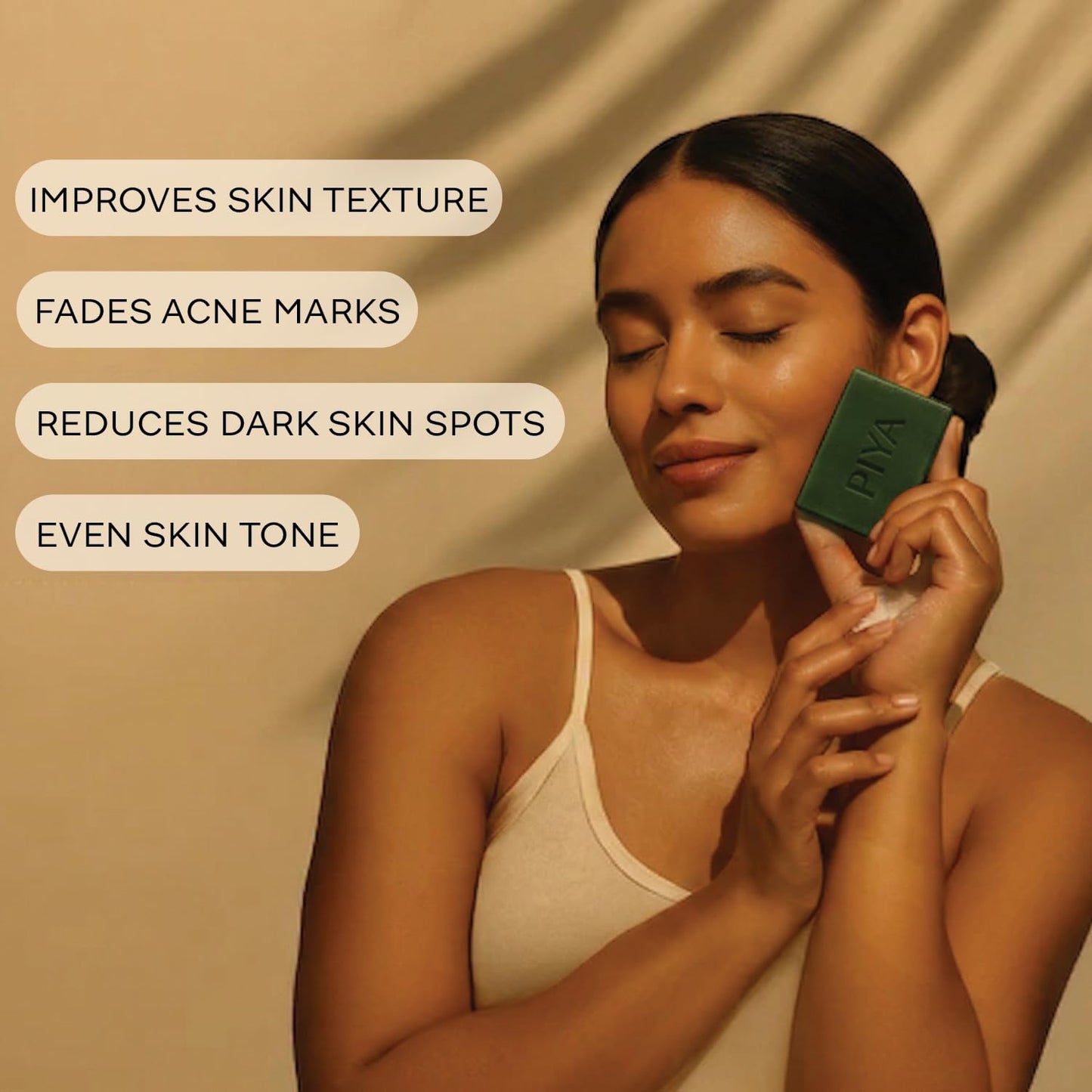 Piya Neem Exfoliating Bar Soap – Purifying Face & Body Cleanser with Neem, Clove, Charcoal and Shea Butter (Pack of 1)