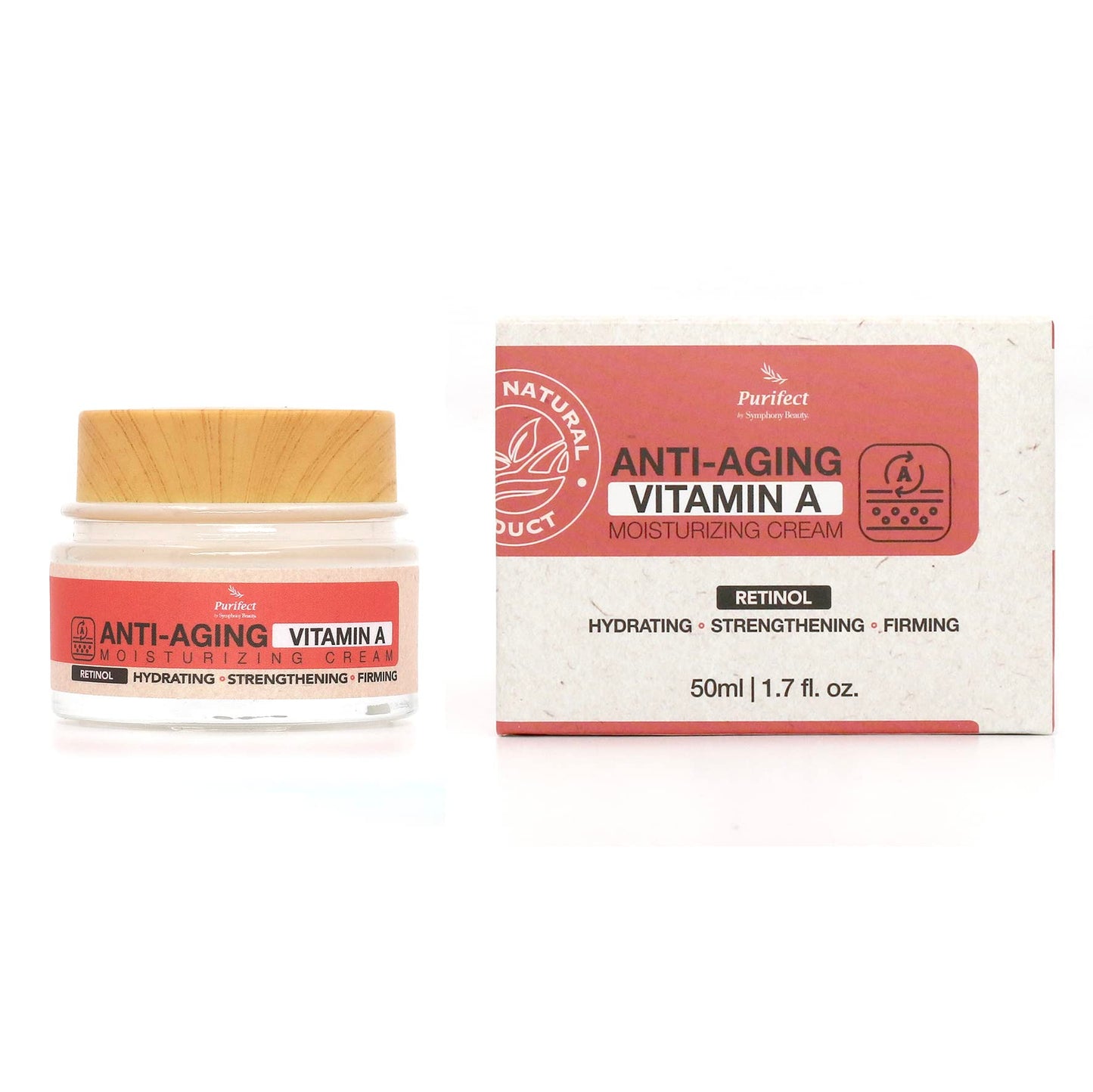 Purifect Anti-Aging Vitamin A Moisturizing Cream for Women & Men - Moisturizer Face Cream with Retinol, Promotes Collagen Production, Strengthens and Hydrates Skin, Moisturizing Skincare - 1.7 fl oz
