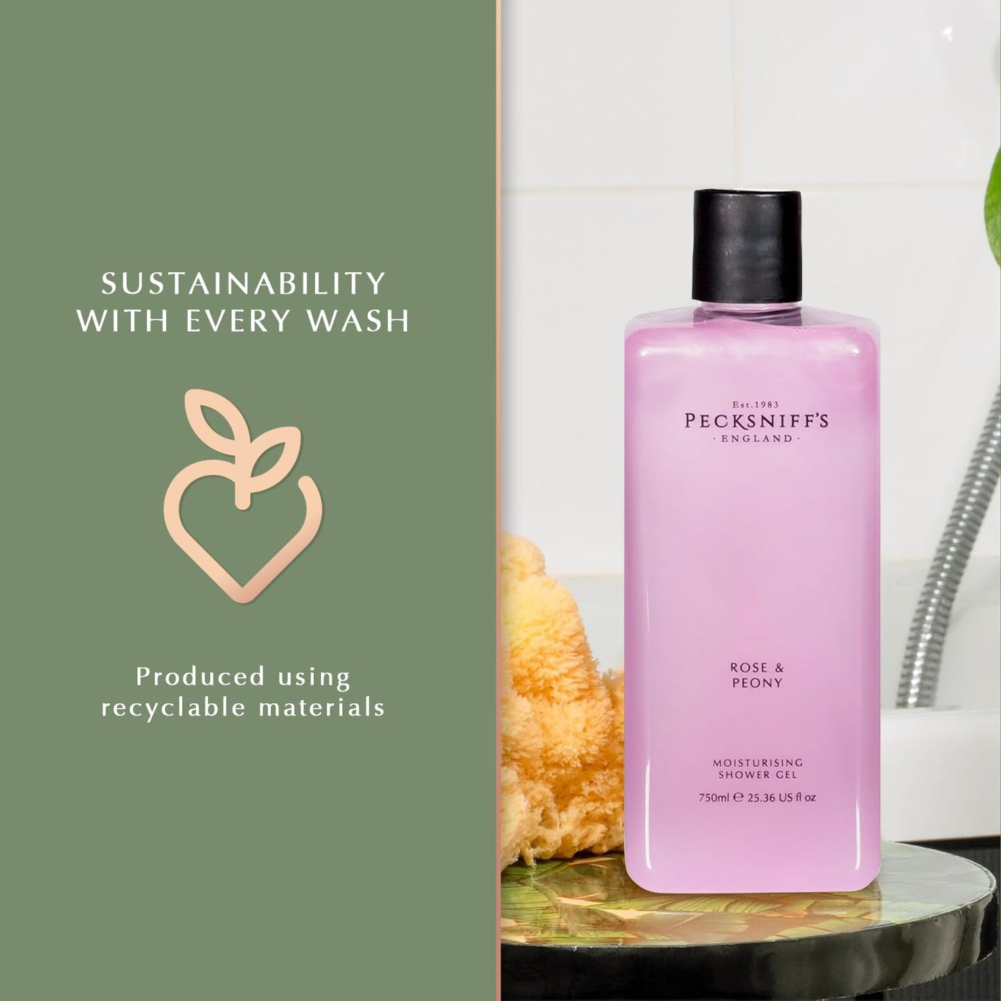 Sandalwood & Vanilla Shower Gel 750ml - Pecksniff's Classic Moisturizing Formula
