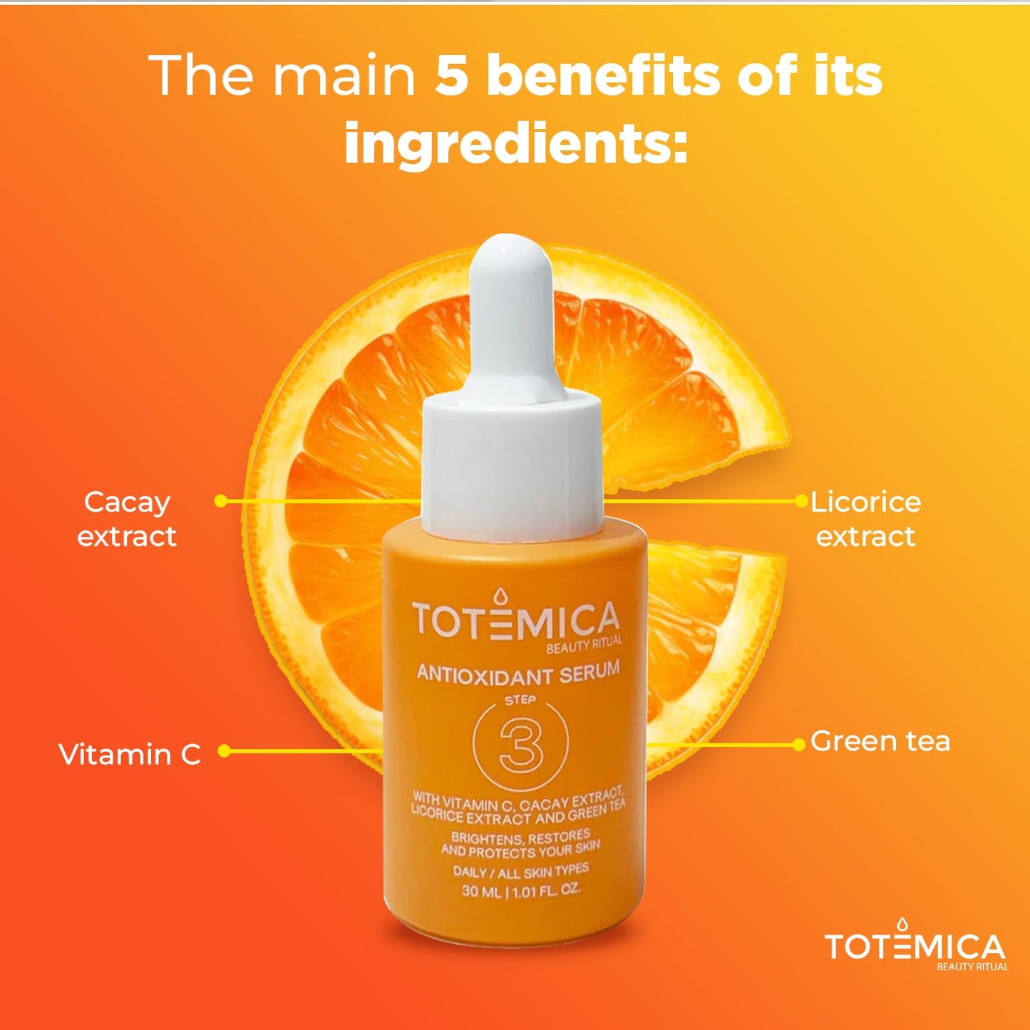 TOTEMICA Vitamin C Face Serum, Hydrating & Antioxidant Serum for Face, Vegan & Alcohol-Free Facial Serum for Radiant Glow | Premium Anti Aging serum - 1.01 Fl Oz