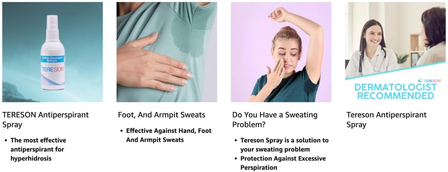 Tereson Strength Clinical Antiperspirant Spray 1.69 Fl Oz Dermatologically Tested - Hyperhidrosis Treatment