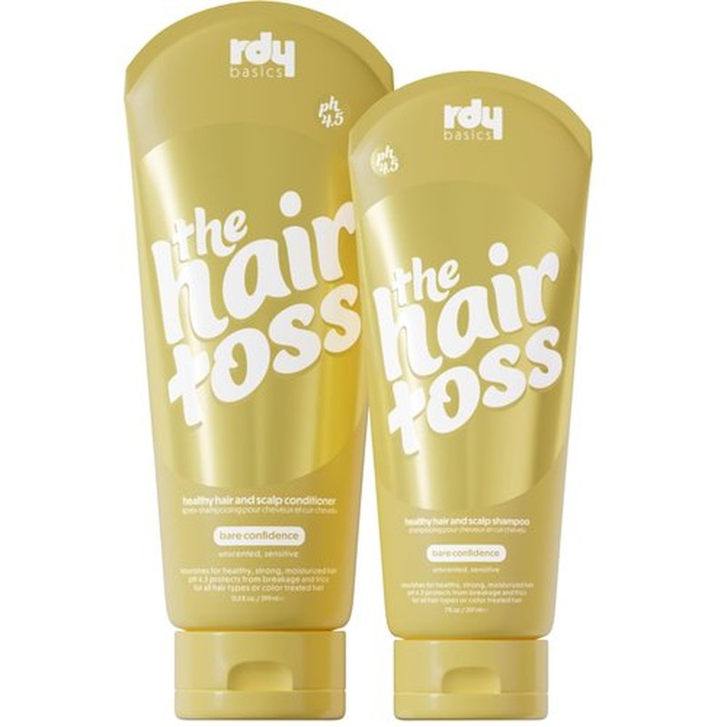 The Hair Toss Detangling Shampoo & Conditioner Set, Lightweight Low Ph for Strengthening and Detangling All Hair Types | Paraben & Sulfate Free for Sensitive Scalp | 13.5oz (Unscented)