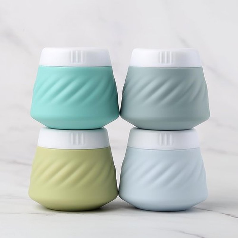 Gemice TSA Approved Travel Containers for Toiletries, BPA-Free Silicone Travel Cream Jars with Clear Bag, Leak-proof Travel Essentials Toiletries Containers for Cosmetic Face Body Hand Cream (4 Pack)