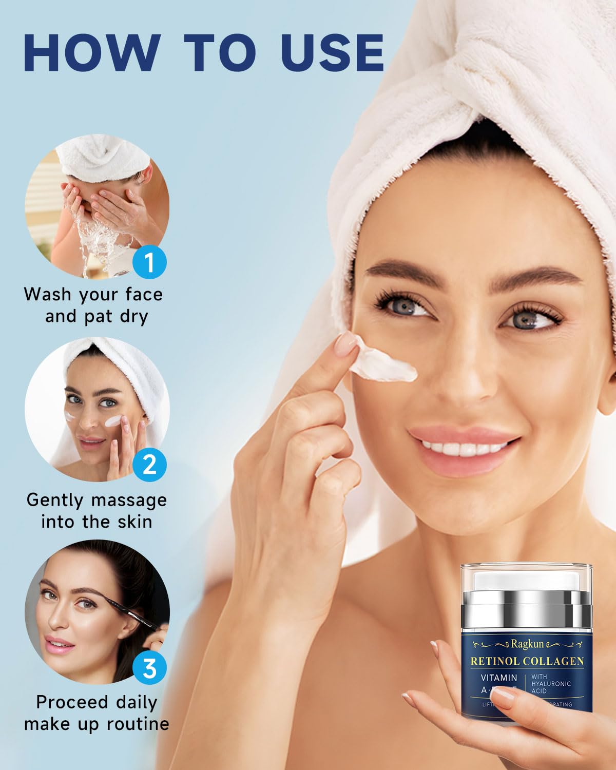 Ragkun Anti-Aging Face & Neck Cream with Retinol & Collagen, 1.8 fl. oz.
