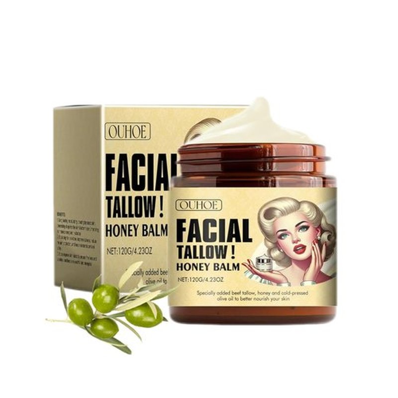 Whipped Beef Tallow and Honey Balm for Face, Beef Tallow Face Moisturizer, Grass Fed Grass Finished Face Cream, Body Lotion, Beef Tallow for Skin