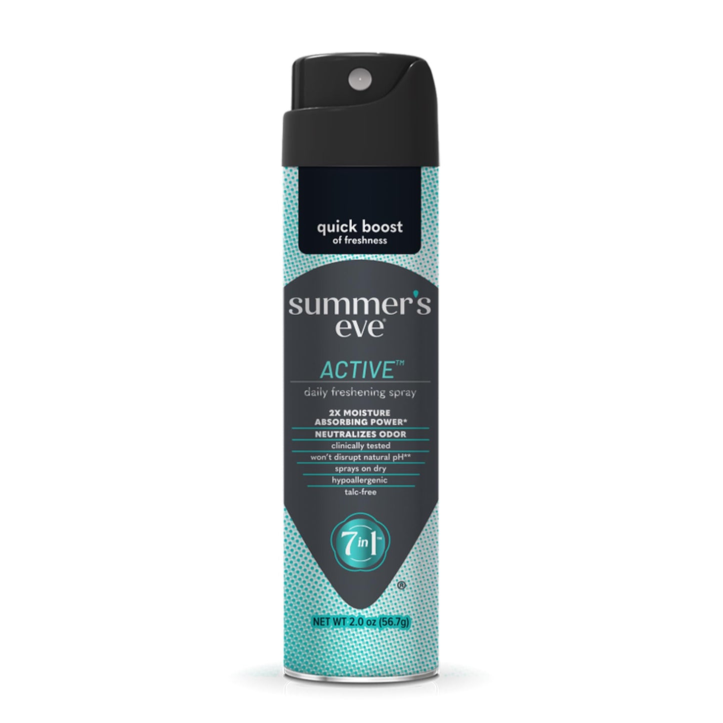 Summer's Eve Active Daily Feminine Spray with Talc-Free, Odor-Neutralizing and Sweat-Absorbing Formula, 2 Oz